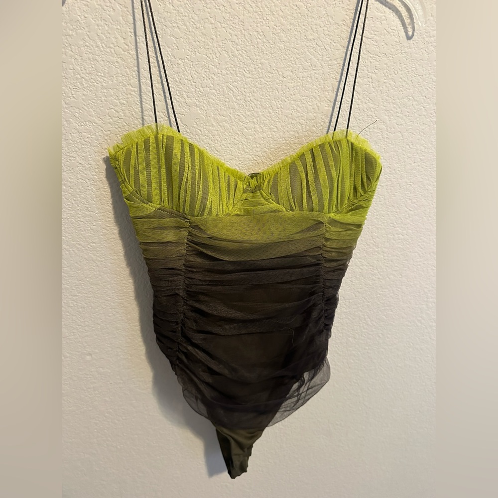 Zara Bodysuit Ombré Black & Green (S)